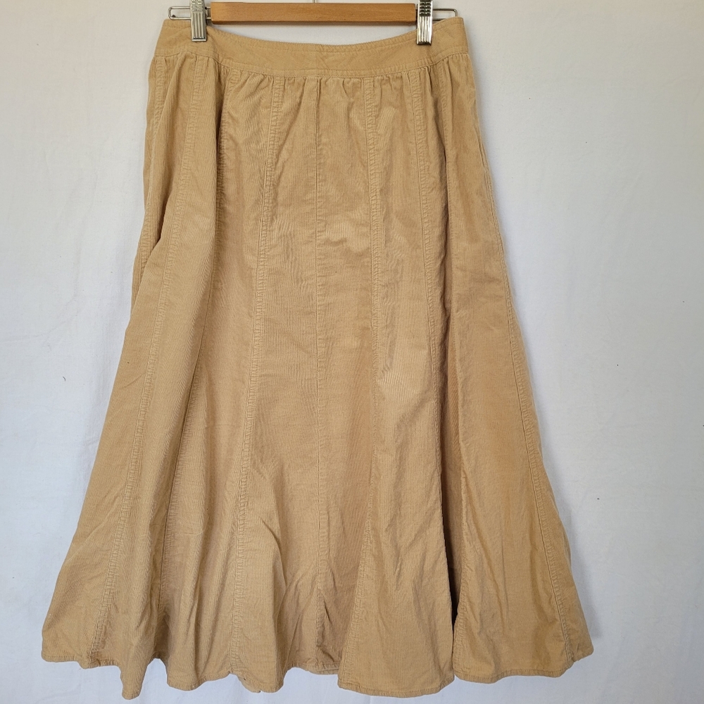 CHARTER CLUB Corduory Skirt Size 6P Creme Tan Western Cowgirl
